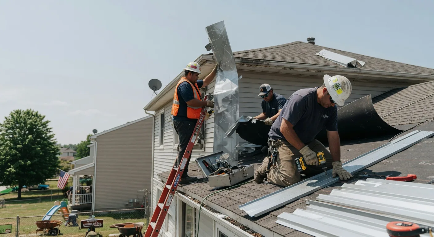 Storm Damage Metal Roof Repair in Cerro Gordo, IL